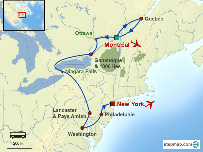 chute du niagara carte